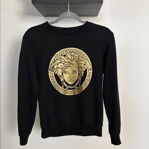 Versace Black Sweatshirt with Gold Medusa Logo